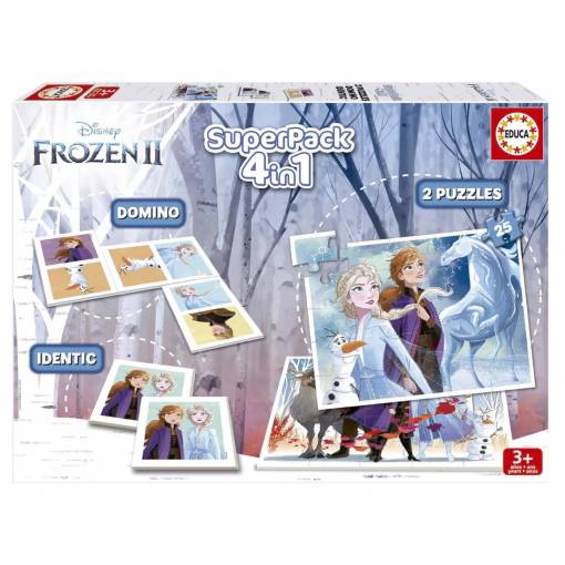 Foto - Educa Frozen 4v1 puzzle - Superpack, pexeso, domino, puzzle 25 dílků