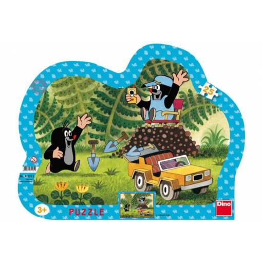 Foto - Dino pohádkové puzzle - Krtek se žlutým autíčkem, 25 dílků