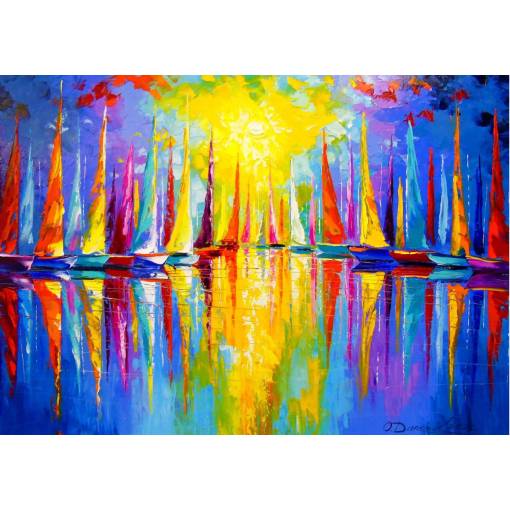 Foto - Enjoy puzzle - Rainbow Sailboats, 1000 dílků