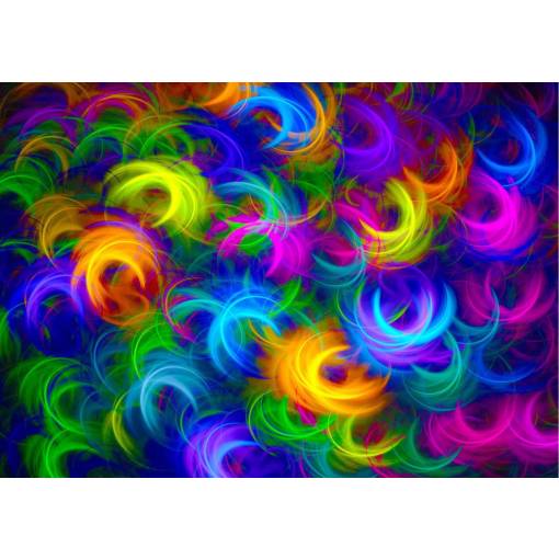 Foto - Enjoy puzzle - Abstract Neon Feathers, 1000 dílků