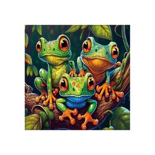Foto - Klasické dřevěné puzzle - Žáby, A4