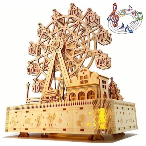 Foto - Mechanické dřevěné 3D puzzle - Kolotoč