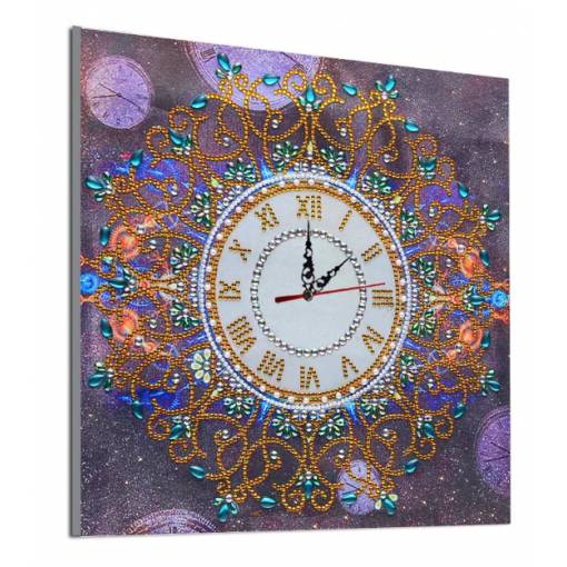 Foto - Mechanické diamantové malování - Hodiny, 35 x 35