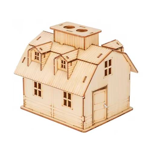 Foto - Dřevěné 3D puzzle se světýlkem - Dům, Type 1