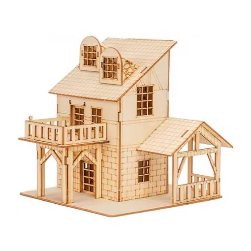 Foto - Dřevěné 3D puzzle se světýlkem - Dům, Type 6