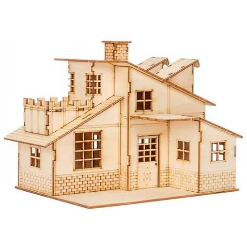 Foto - Dřevěné 3D puzzle se světýlkem - Dům, Type 9