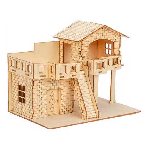 Foto - Dřevěné 3D puzzle se světýlkem - Dům, Type 11
