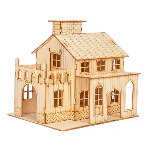 Foto - Dřevěné 3D puzzle se světýlkem - Dům, Type 12