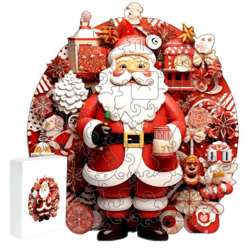 Foto - Dřevěné puzzle - Santa Claus, A5
