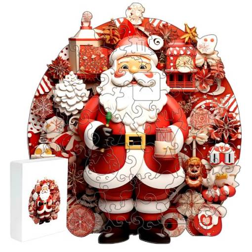 Foto - Dřevěné puzzle - Santa Claus, A3