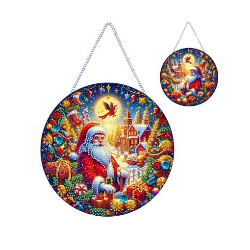 Foto - Diamantové malování závěsná Vánoční ozdoba - Santa Klaus
