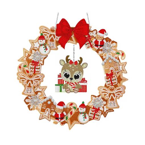 Foto - Diamantové malování velká závěsná Vánoční ozdoba - Xmas Elk
