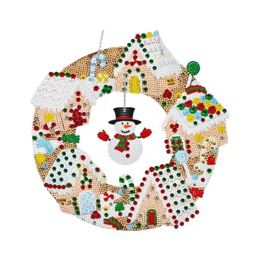 Foto - Diamantové malování velká závěsná Vánoční ozdoba - Xmas Snowman