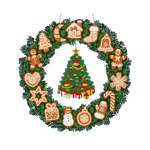 Foto - Diamantové malování velká závěsná Vánoční ozdoba - Xmas Tree