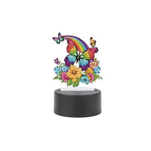 Foto - Diamantové malování s podstavcem a podsvícením - Rainbow Butterfly