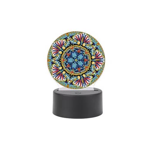 Foto - Diamantové malování s podstavcem a podsvícením - Mandala