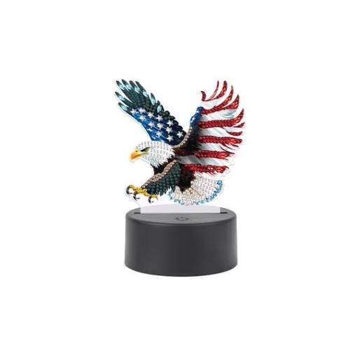 Foto - Diamantové malování s podstavcem a podsvícením - US Flag Eagl