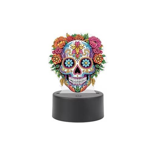 Foto - Diamantové malování s podstavcem a podsvícením - Skull