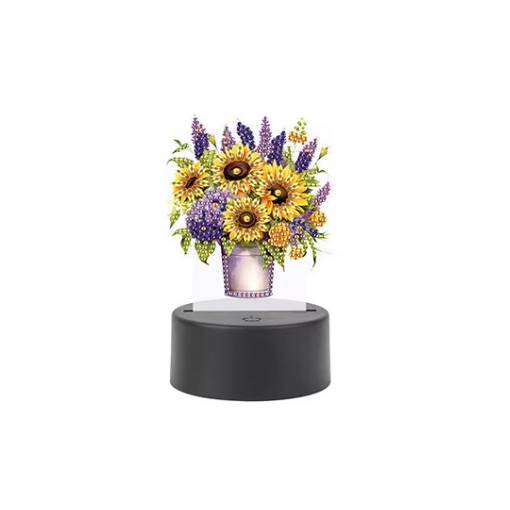 Foto - Diamantové malování s podstavcem a podsvícením - Bouquet