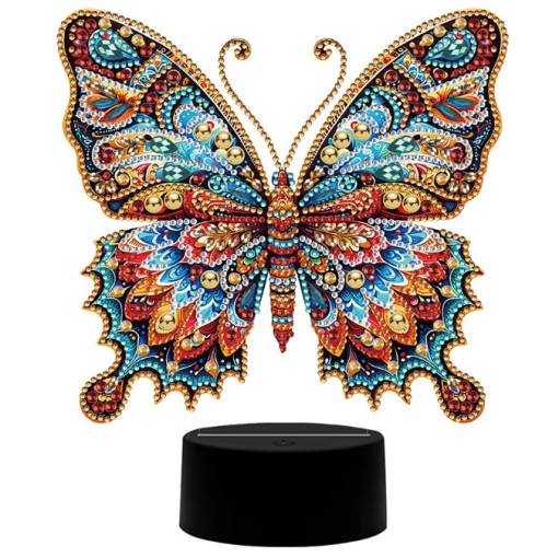 Foto - Diamantové malování s podstavcem a podsvícením - Butterfly