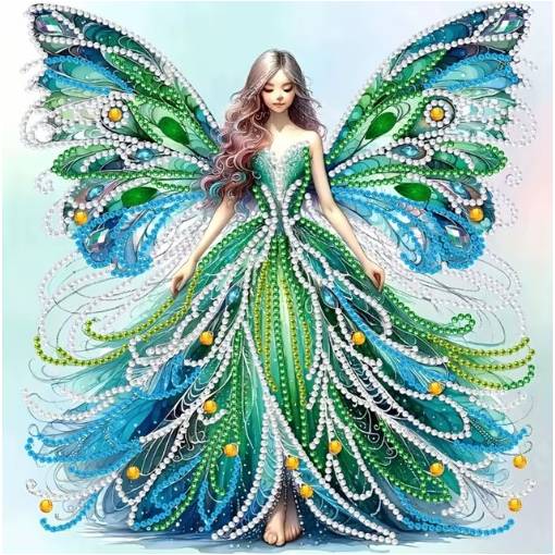 Foto - Diamantové malování s variabilními diamanty - Fairy girl, 30 x 30