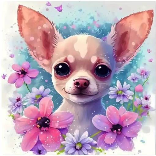 Foto - Diamantové malování s kulatými diamanty - Pes 2271, 20 x 20