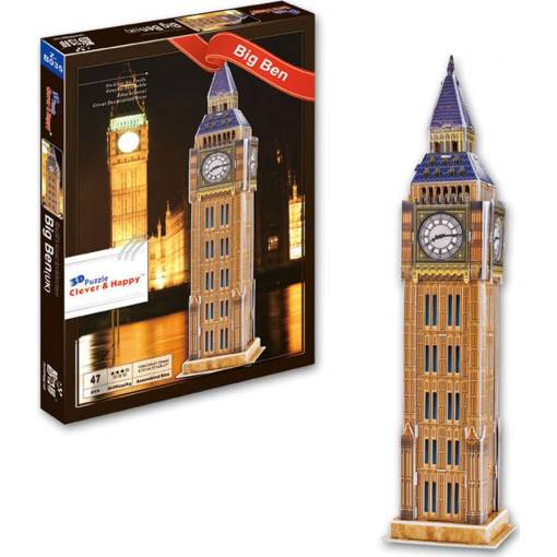 Foto - CLEVER&HAPPY 3D puzzle - Big Ben Londýn, 47 dílků