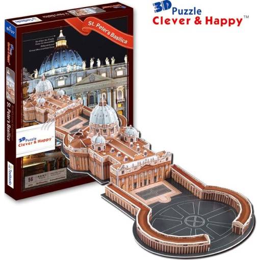 Foto - CLEVER&HAPPY 3D puzzle - Bazilika Sv. Petra Vatikán, 56 dílků