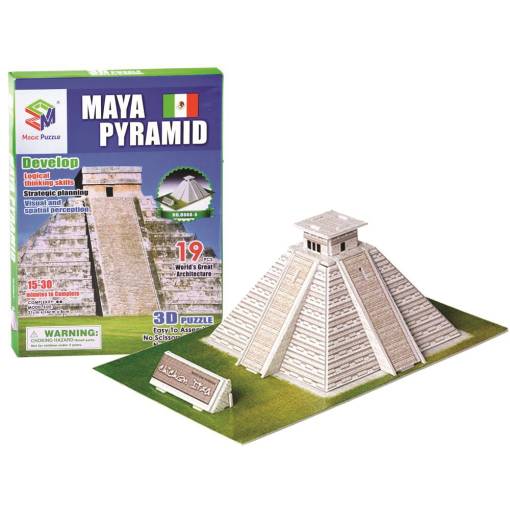 Foto - MAGIC PUZZLE 3D puzzle - Mayská pyramida, 19 dílků