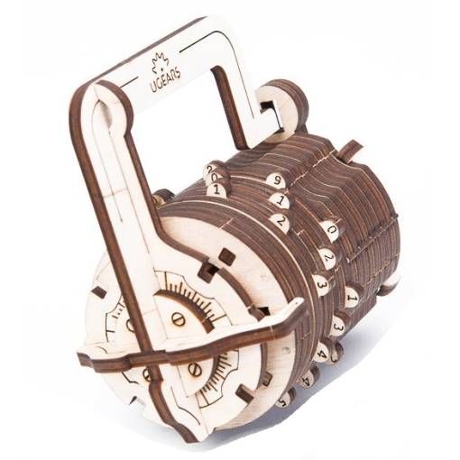 Foto - UGEARS 3D puzzle - Číselný zámek, 34 dílků