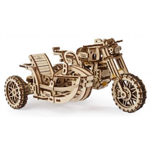 Foto - UGEARS 3D puzzle - Motorka se sajdkárou, 380 dílků