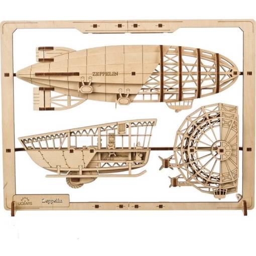 Foto - UGEARS 3D puzzle - Zeppelin 2,5D, 49 dílků