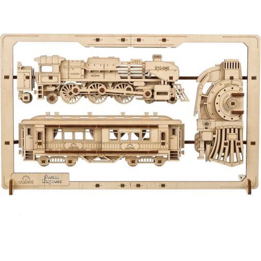 Foto - UGEARS 3D puzzle - Parní Express 2,5D, 79 dílků