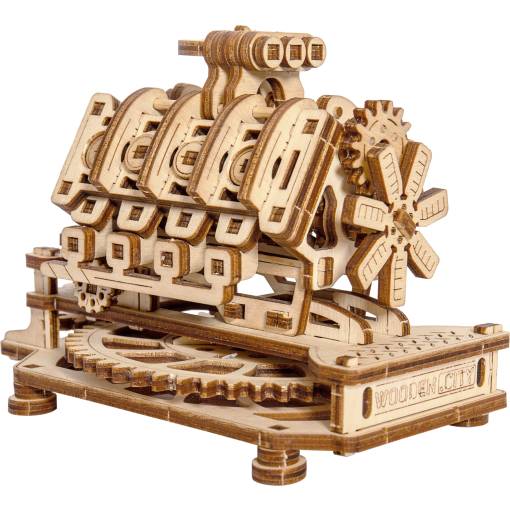 Foto - WOODEN CITY 3D puzzle - Motor V8, 200 dílů