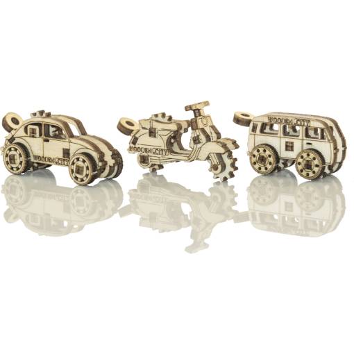 Foto - WOODEN CITY 3D puzzle mini sada Widgets - Historická vozidla, 35 dílků