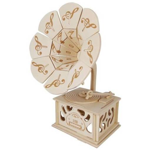 Foto - WOODEN TOY WCK 3D puzzle - Gramofón