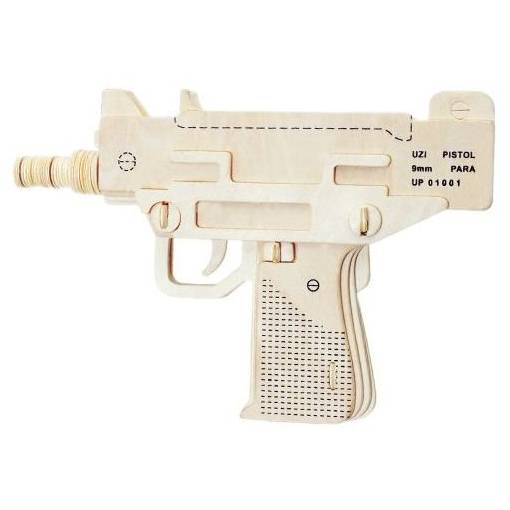Foto - WOODEN TOY WCK 3D puzzle - Pistole UZI, 9 mm