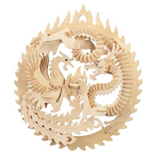 Foto - WOODEN TOY WCK 3D puzzle - Drak a fénix