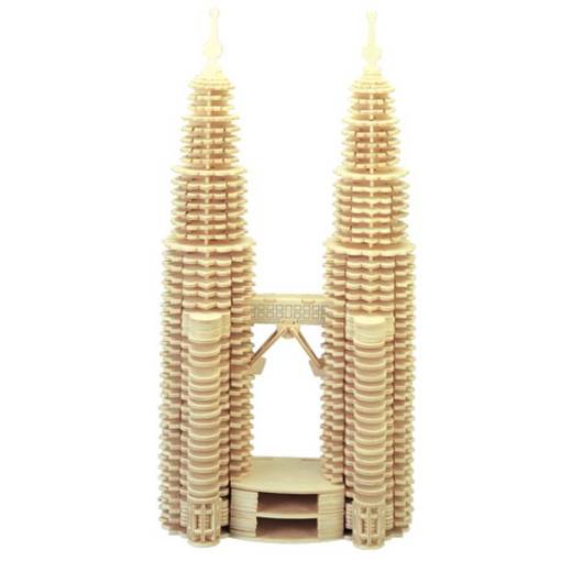 Foto - WOODEN TOY WCK 3D puzzle - Petronas Twin Towers
