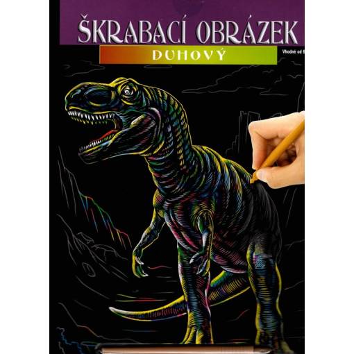 Foto - ARTLOVER Škrabací obrázek duhový - Tarbosaurus, 20 x 25 cm