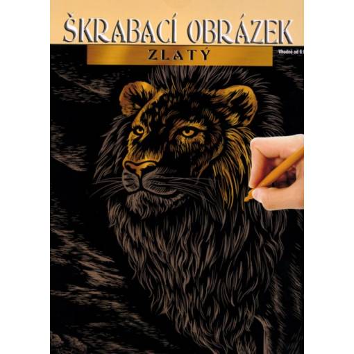Foto - ARTLOVER Škrabací obrázek - Lev, zlatý