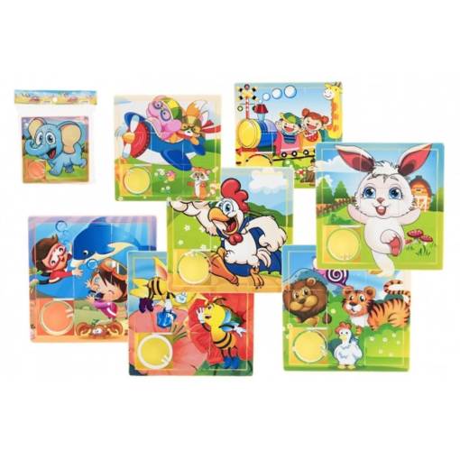 Foto - Posuvné puzzle - Zvířátka a děti 3 x 3, mix