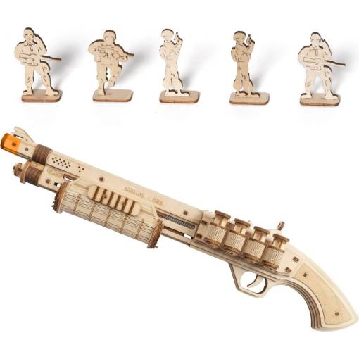 Foto - ROBOTIME Rokr 3D dřevěné puzzle - Brokovnice Terminator M870, 172 dílků
