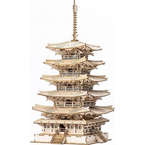 Foto - ROBOTIME Rolife 3D dřevěné puzzle - Pětipatrová pagoda, 275 dílků