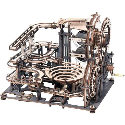 Foto - ROBOTIME Rokr 3D dřevěné puzzle - Kuličková dráha Noční město, 294 dílků