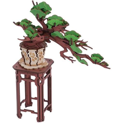 Foto - ROBOTIME Rolife DIY 3D dřevěné puzzle - Bonsai z jehličnanu borovice, 115 dílků