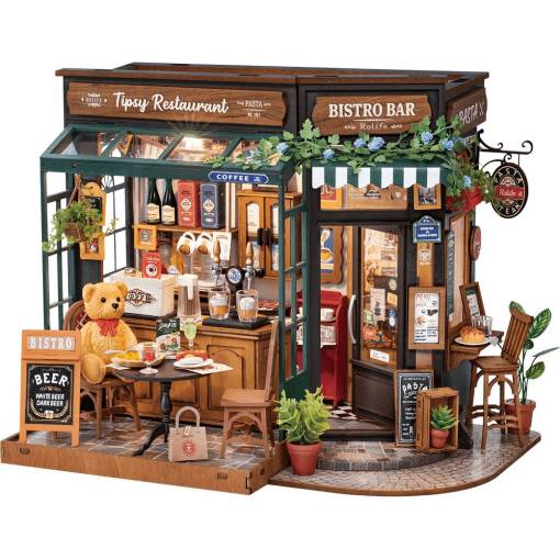 Foto - ROBOTIME Rolife 3D puzzle - DIY House Restaurace Tipsy s LED osvětlením
